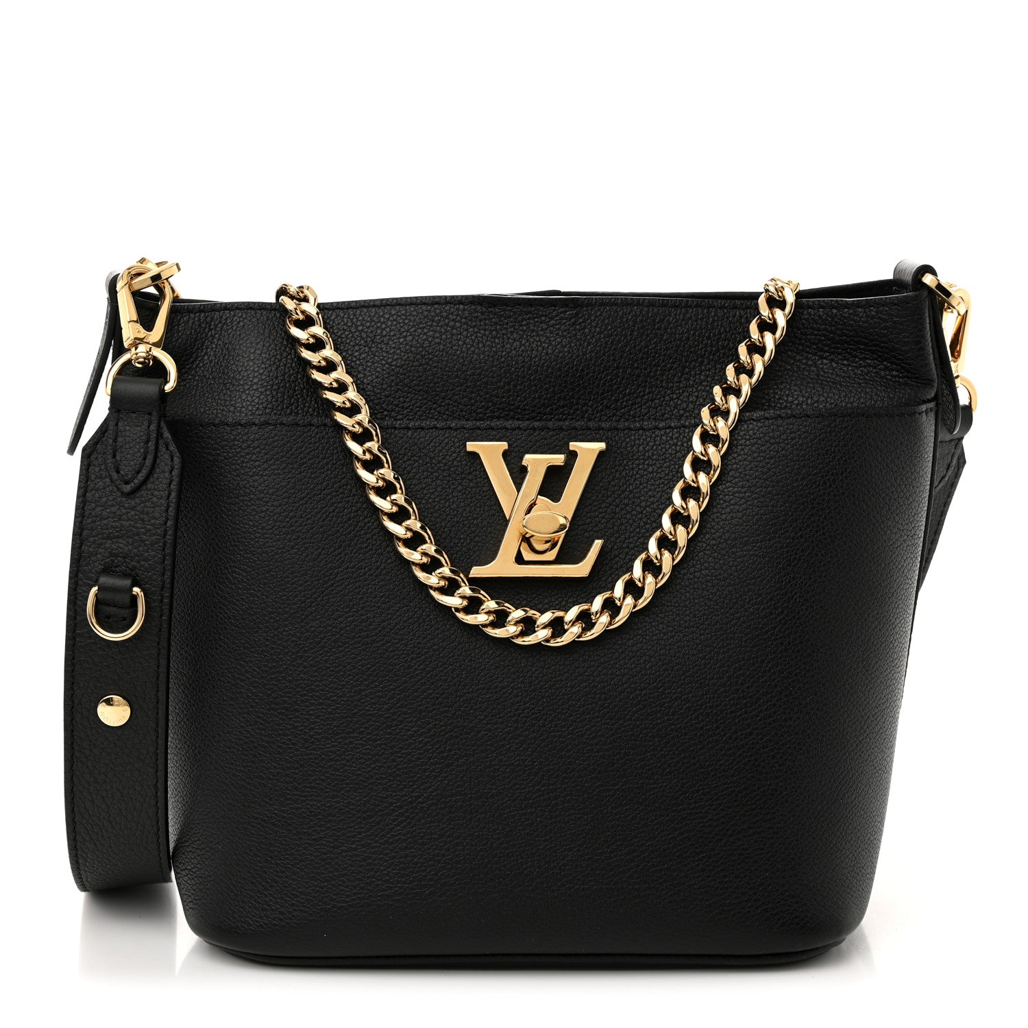 Louis Vuitton Calfskin Lock and Walk Bucket Black 1 of 10