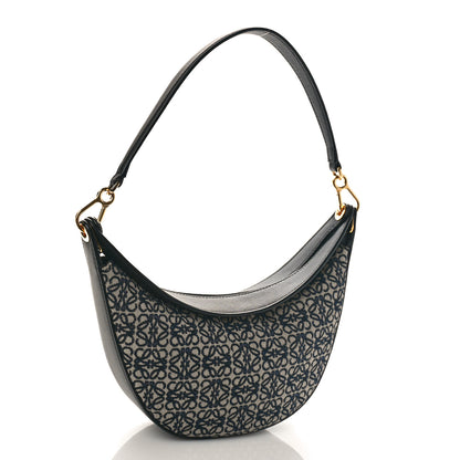 Loewe Jacquard Anagram Calfskin Small Luna Navy Black 2 of 8