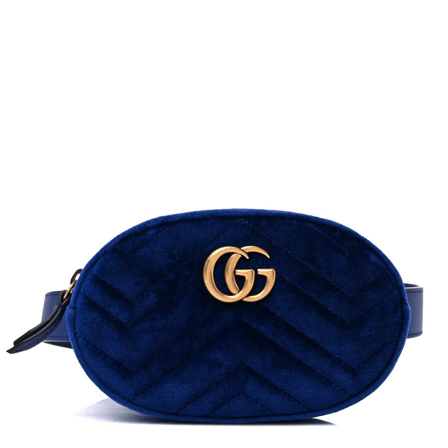 Velvet Matelasse GG Marmont Belt Bag 85 34 Cobalt Blue