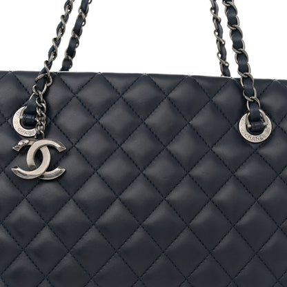 Chanel Lambskin Quilted Shopping Tote Navy 8 of 13