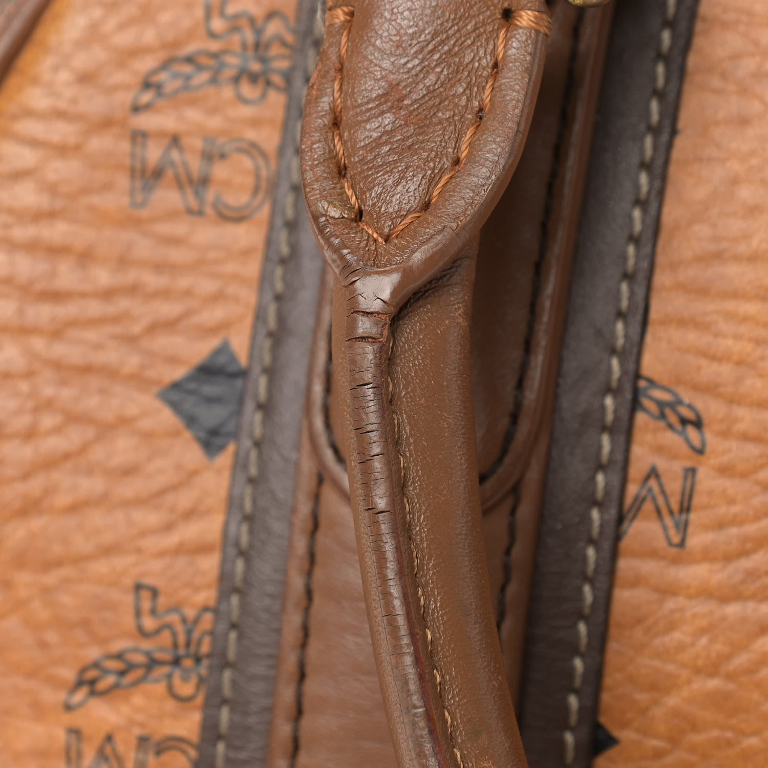 MCM Visetos Satchel Cognac 15 of 20