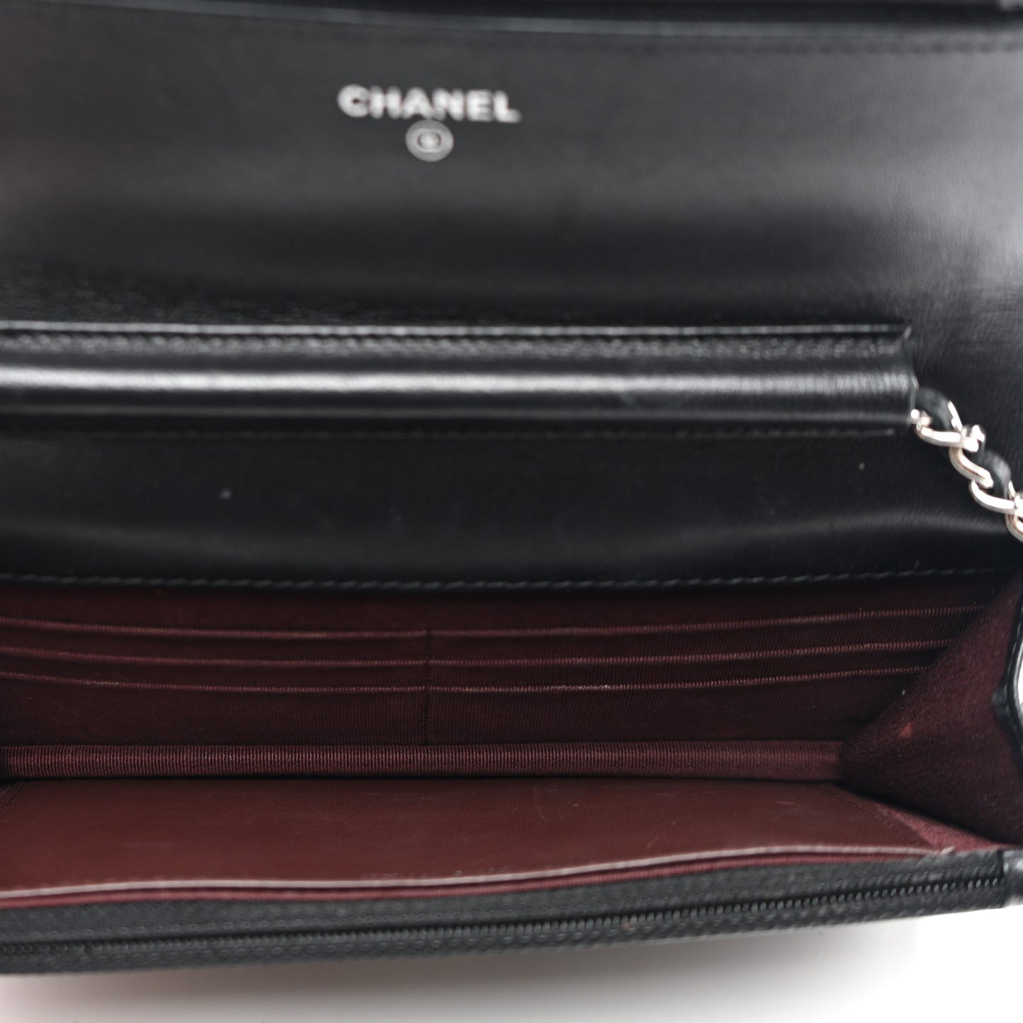 Lambskin Quilted Wallet On Chain WOC Black