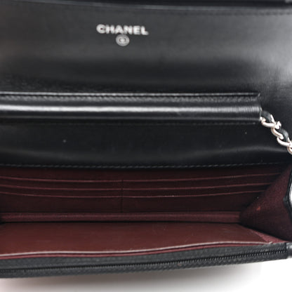 Chanel Lambskin Quilted Wallet On Chain WOC Black 5 of 13
