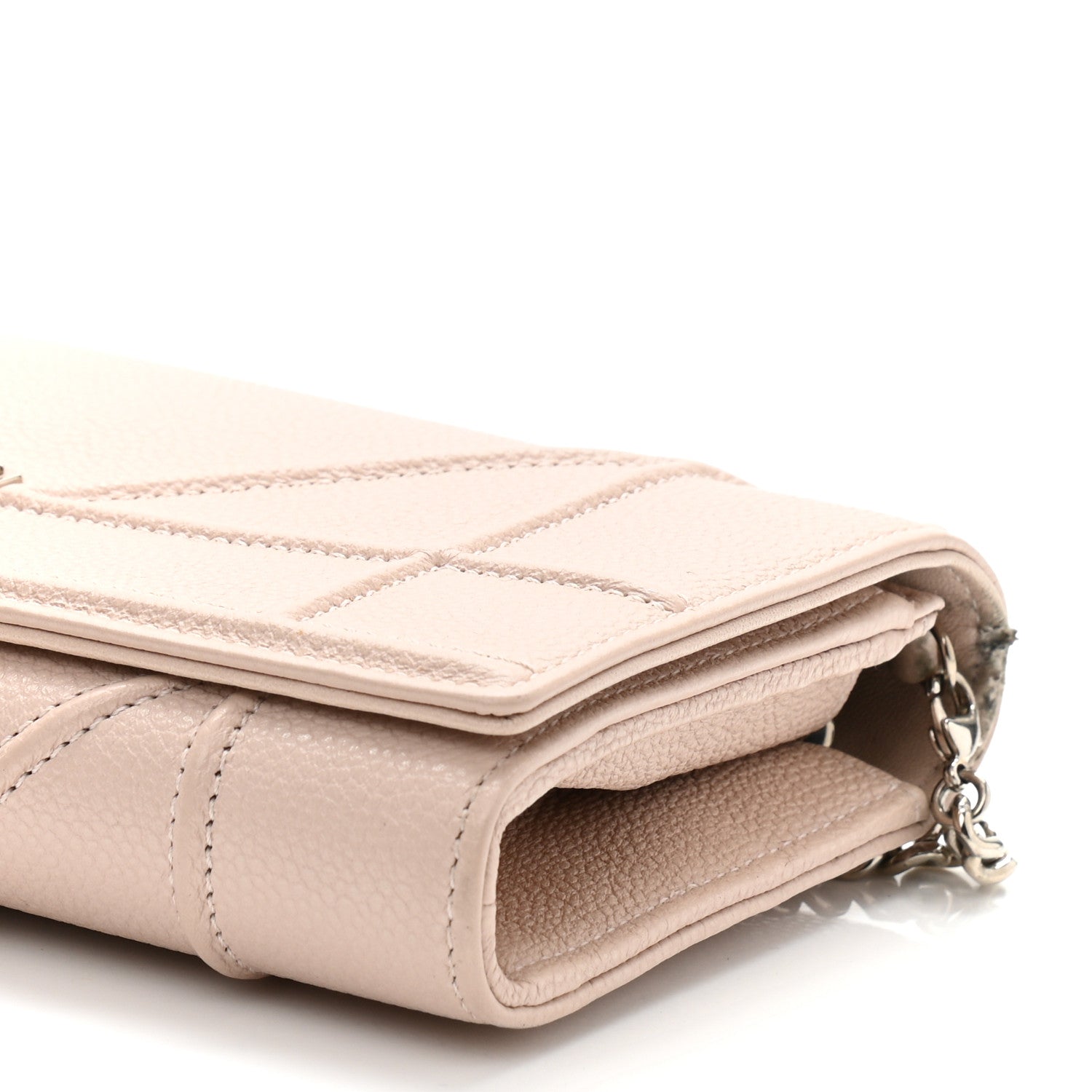 Christian Dior Grained Calfskin Diorama Wallet on Chain Pouch Rose Poudre 10 of 14