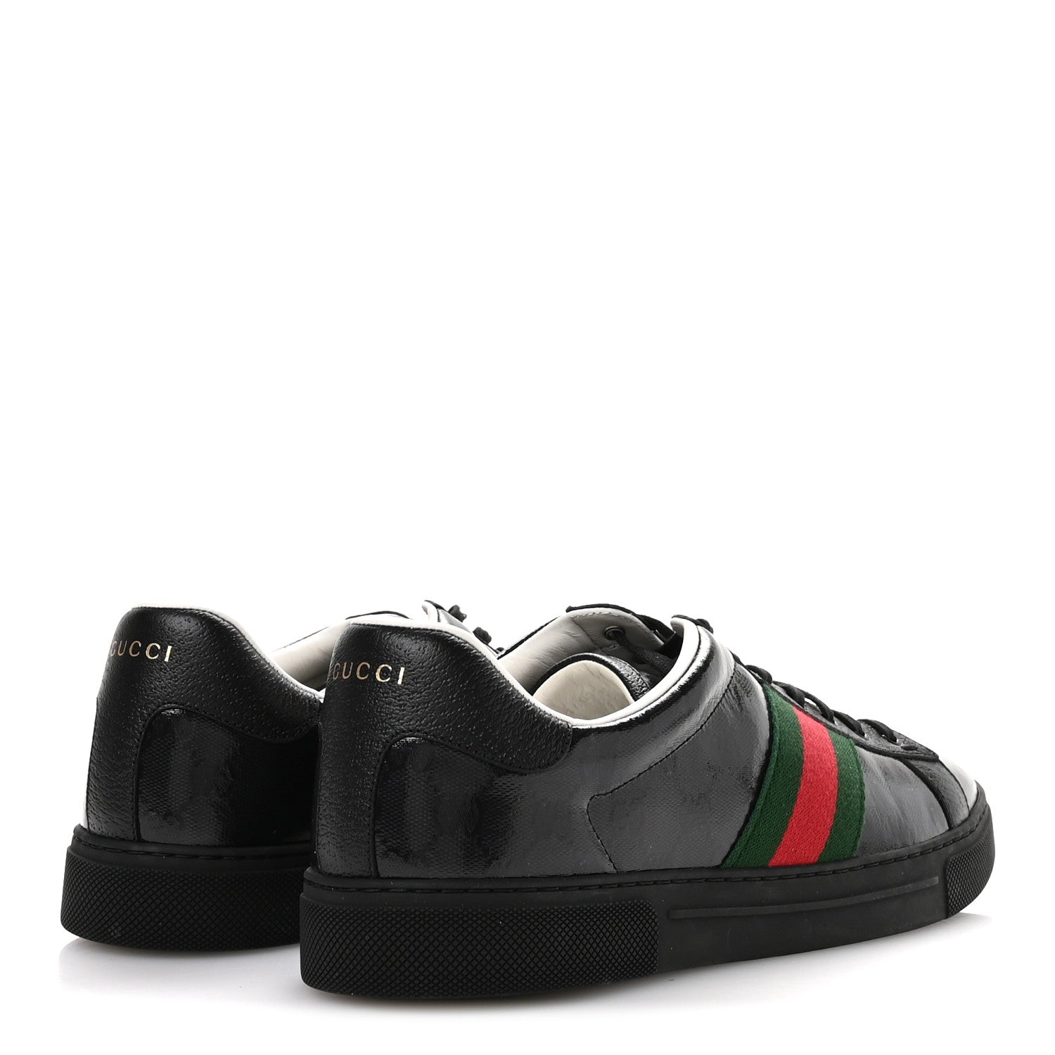 Gucci Crystal GG Monogram Web Mens New Ace Sneakers 12 Black 5 of 8