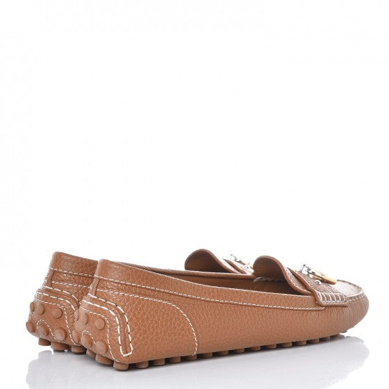 Louis Vuitton Grained Calfskin Close Up Flat Loafer 39 Brown 4 of 10