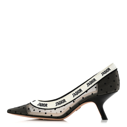 Christian Dior Plumetis Ribbon J'Adior 65mm Pumps 36.5 Black Nude 1 of 10