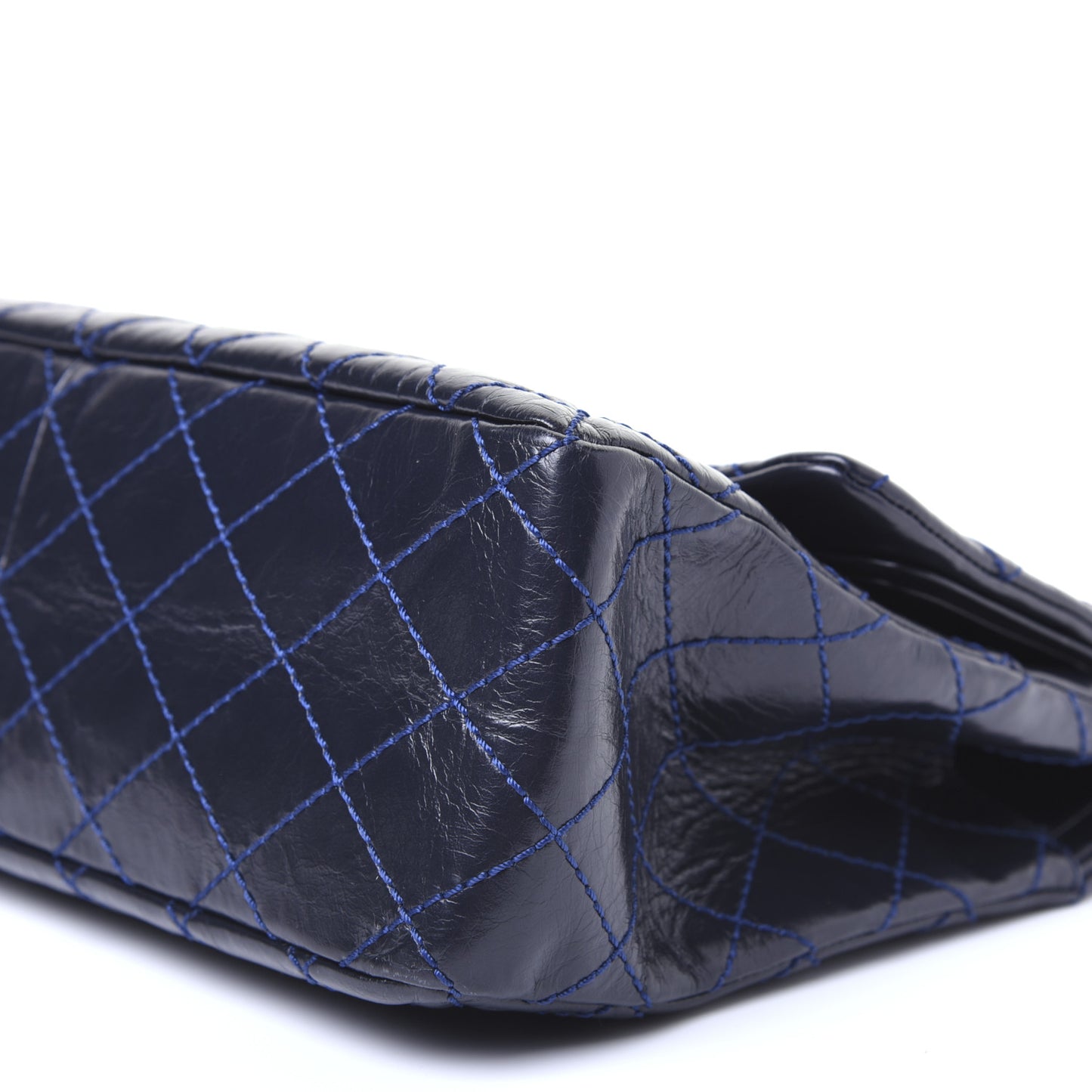Glazed Calfskin Quilted Surpique 2.55 Reissue Flap Navy