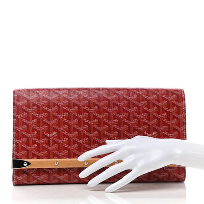 Goyard Goyardine Monte Carlo Bois Clutch Red 2 of 8