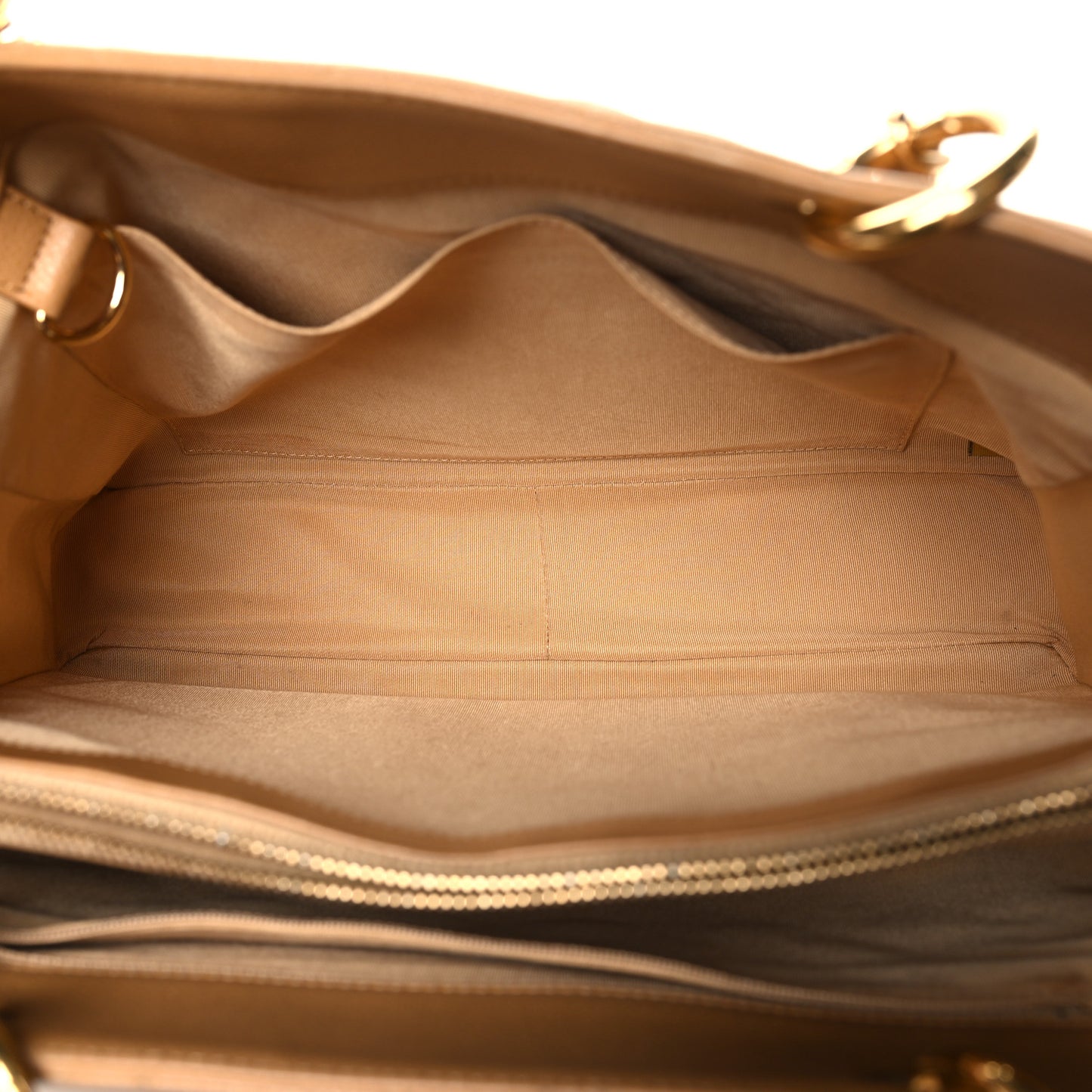 Caviar Quilted Grand Shopping Tote GST Dark Beige