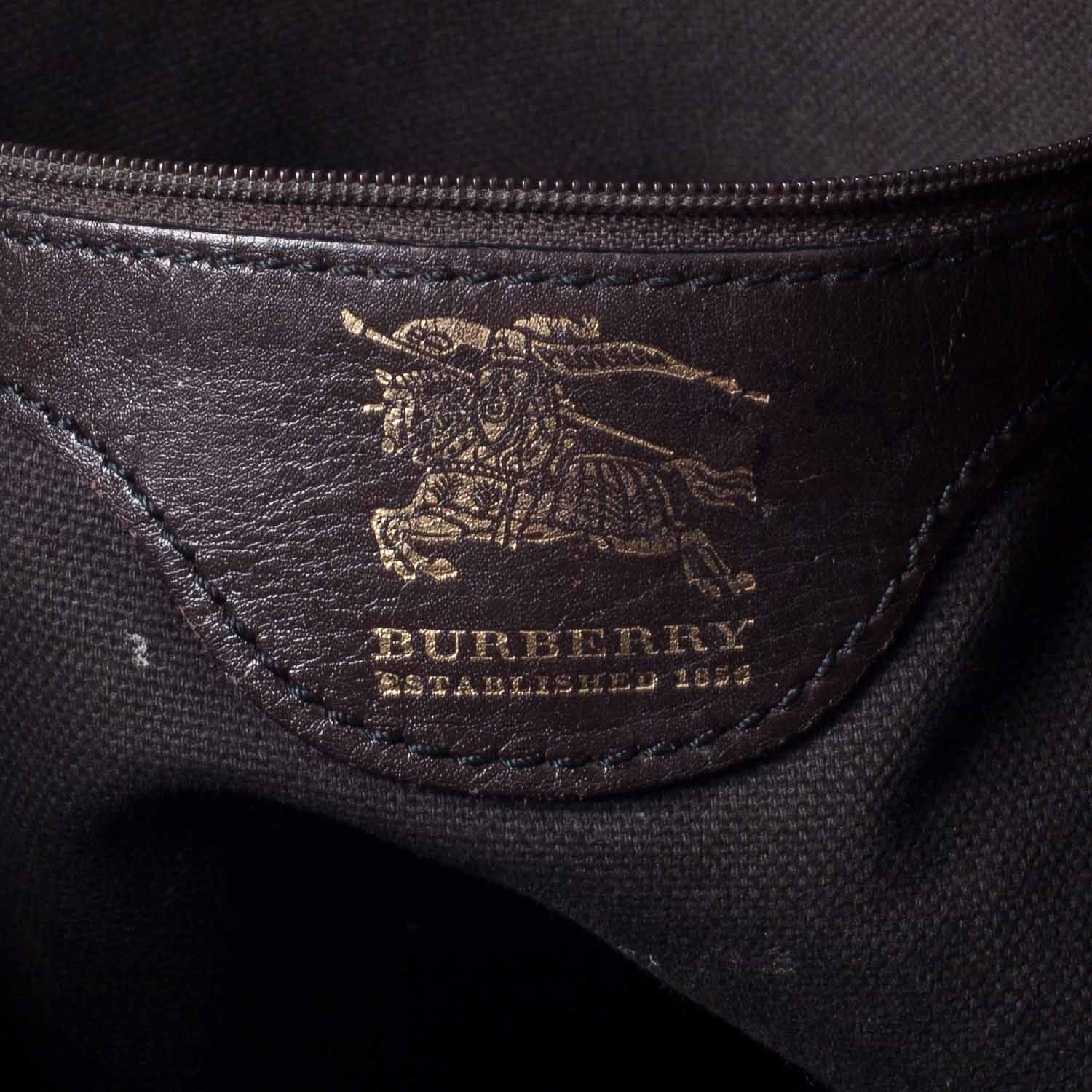Burberry Haymarket Check Large Tote Brown 5 of 8