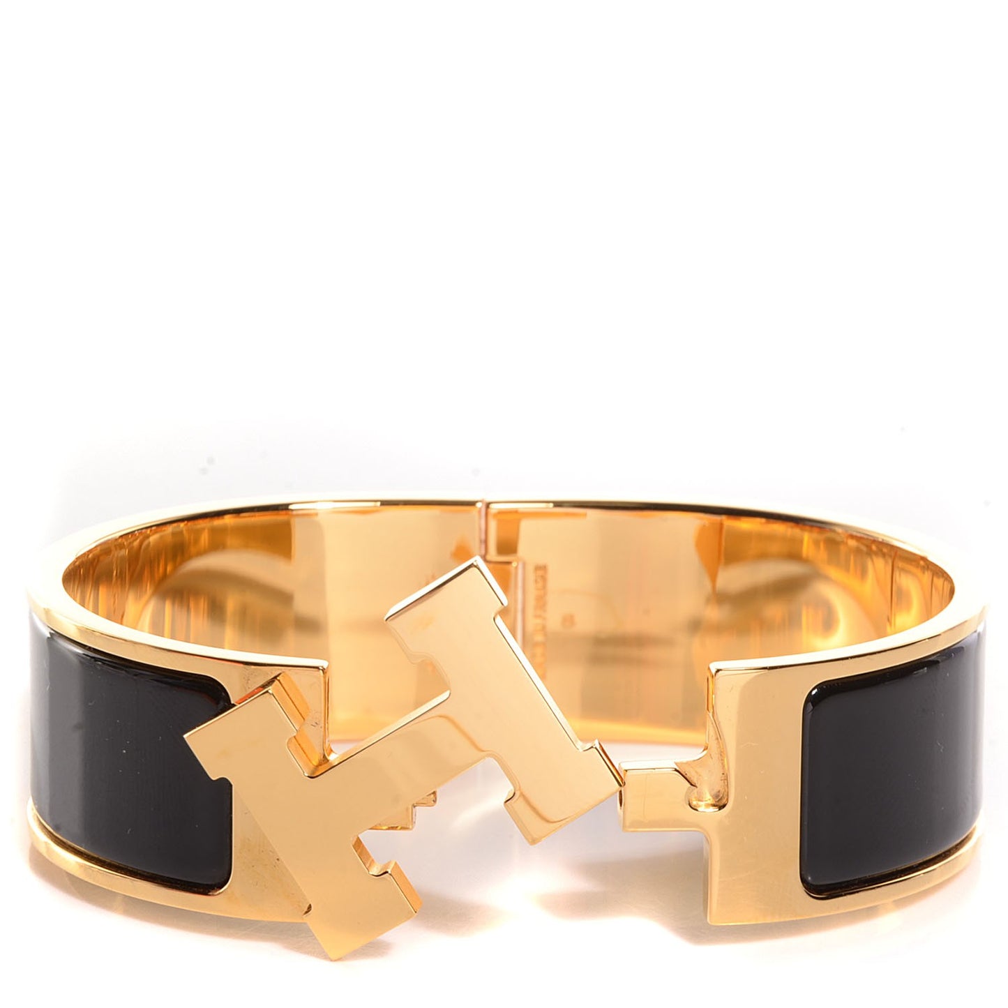 Enamel Wide Clic Clac H Bracelet GM Black