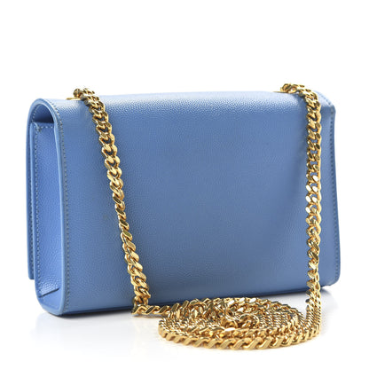 Saint Laurent Grain De Poudre Small Classic Monogram Kate Satchel Blue Clair 3 of 9
