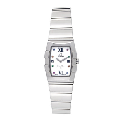 Omega Stainless Steel Multi Gemstone 26mm Constellation Quadrella Quartz Watch 1584.79.00 1 of 5