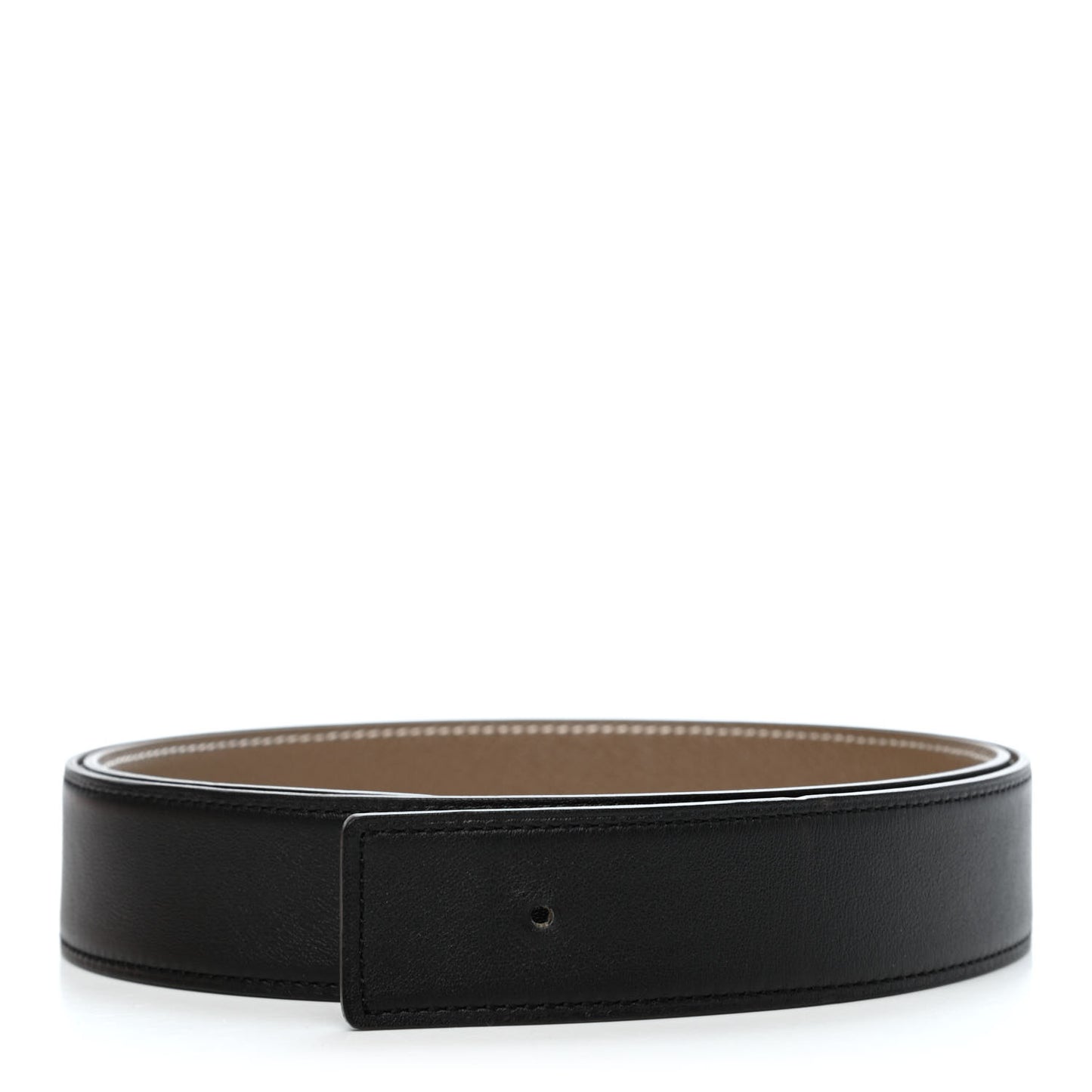 Box Epsom 32mm Belt Strap 90 Black Etoupe
