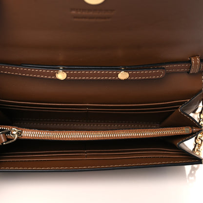 Burberry Derby Calfskin House Check Henley Wallet On Chain Tan 6 of 10