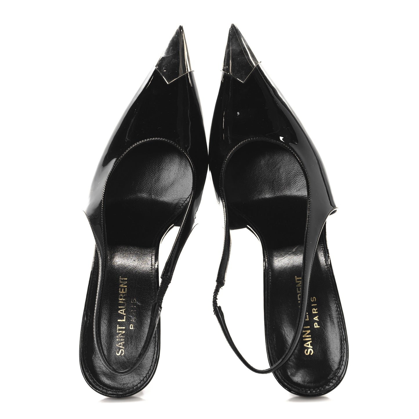 Patent Cap Toe Vesper Slingback Pumps 39 Black