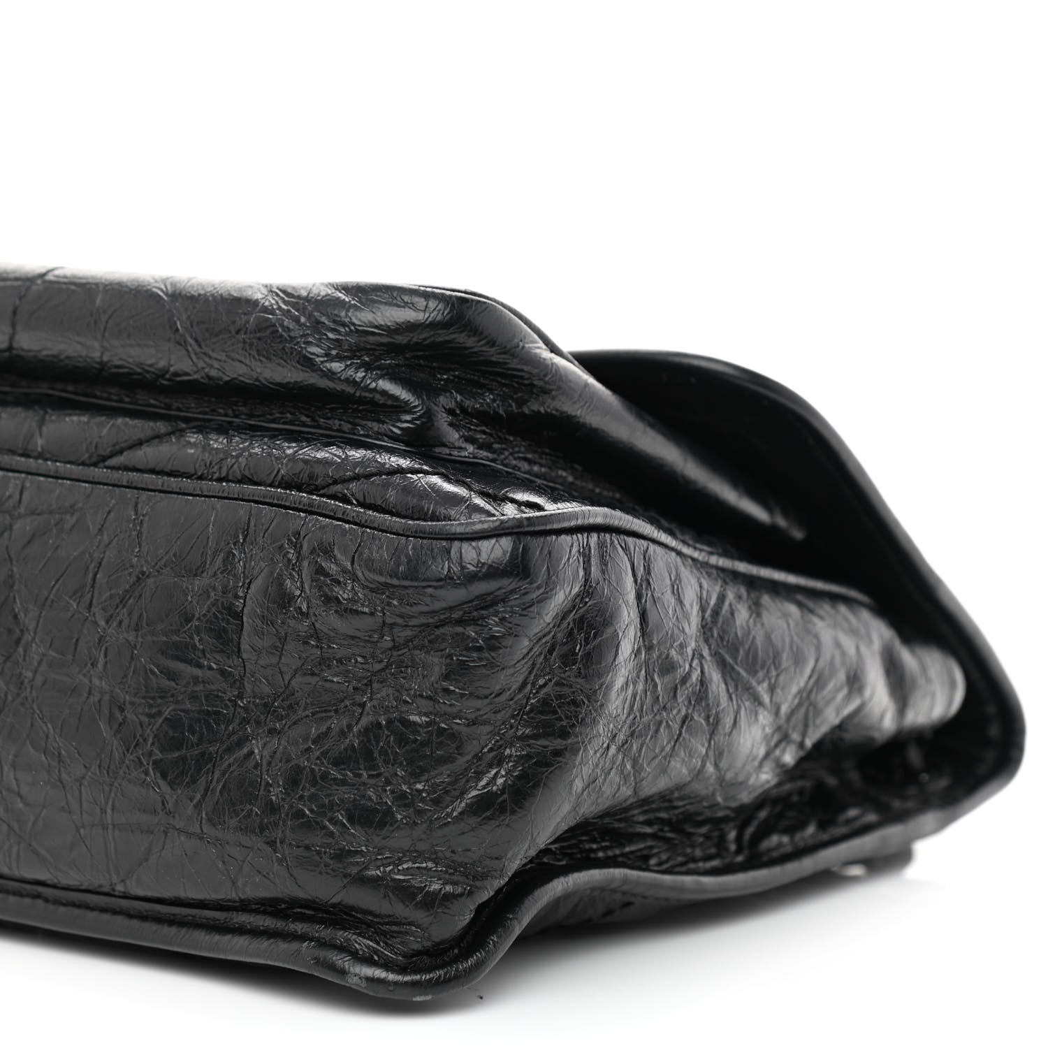 Saint Laurent Crinkled Calfskin Matelasse Monogram Medium Niki Chain Satchel Black 10 of 14