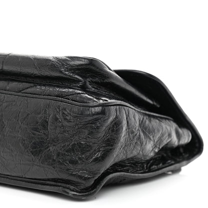 Saint Laurent Crinkled Calfskin Matelasse Monogram Medium Niki Chain Satchel Black 10 of 14