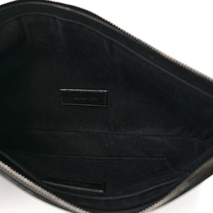 Saint Laurent Linen Canvas Rive Gauche Zipped Pouch Black 5 of 7