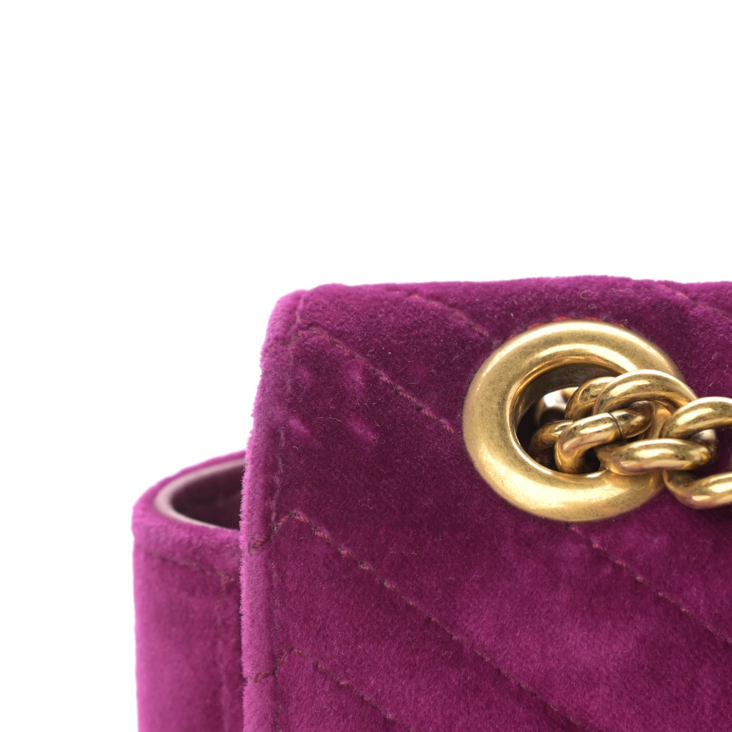 Gucci Velvet Matelasse Small GG Marmont Shoulder Bag Fuchsia Violet Cyclamen 17 of 17