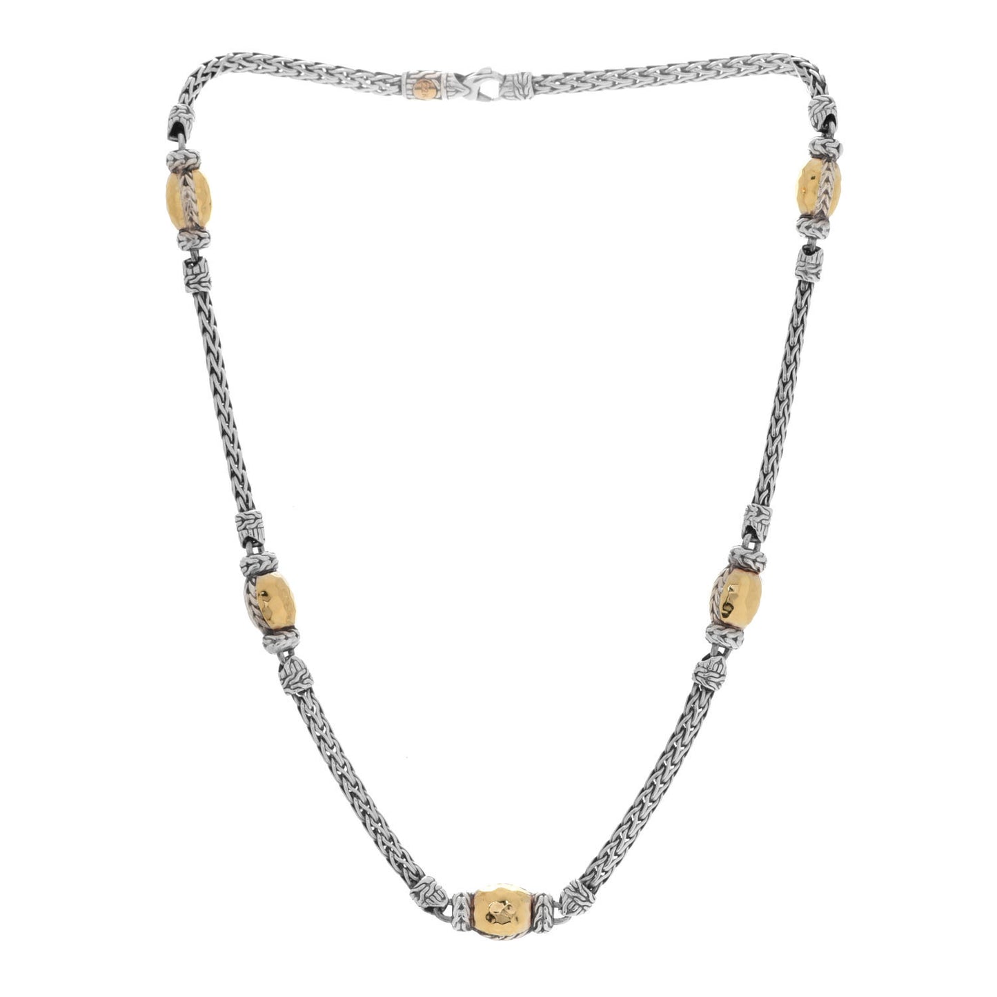 Sterling Silver 22K Yellow Gold Palu Station Necklace