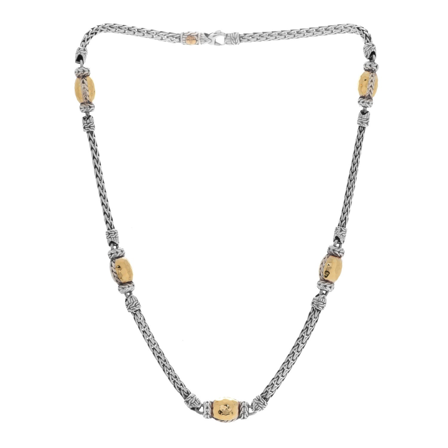 John Hardy Sterling Silver 22K Yellow Gold Palu Station Necklace 3 of 5