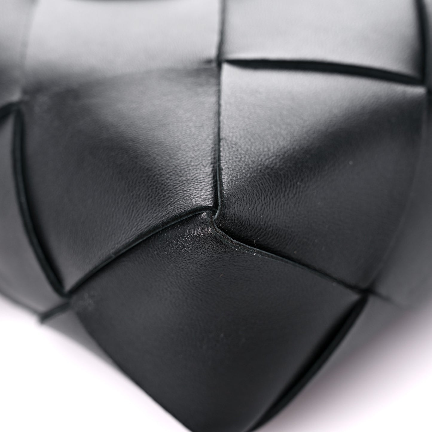 Lambskin Intreccio Small Cassette Camera Bag Black