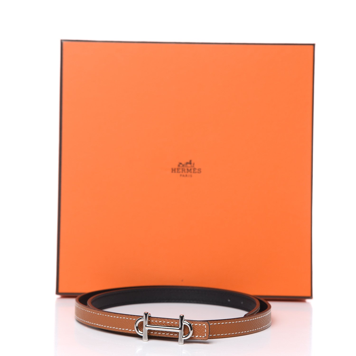 Hermes Swift Epsom 13mm Gamma Belt 75 Black Gold 7 of 7