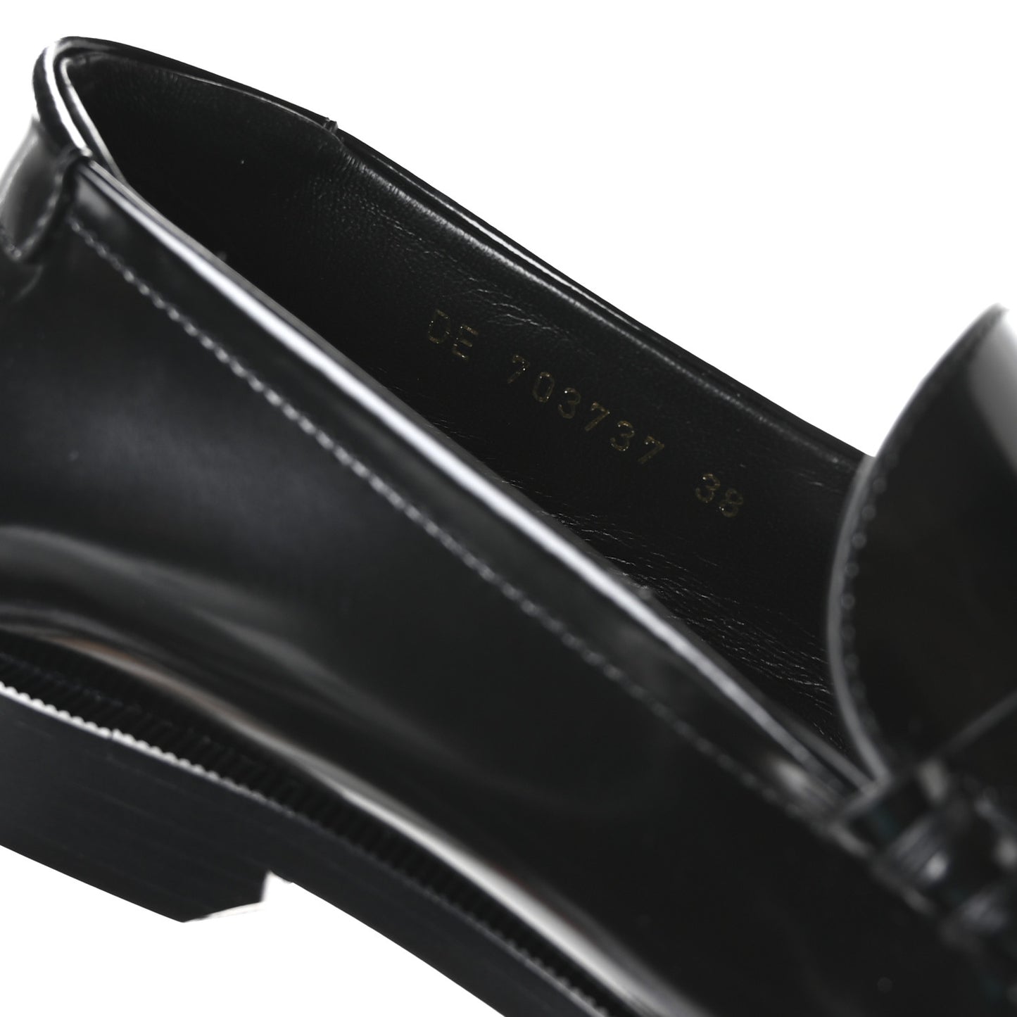 Calfskin Penny Loafers 38 Black