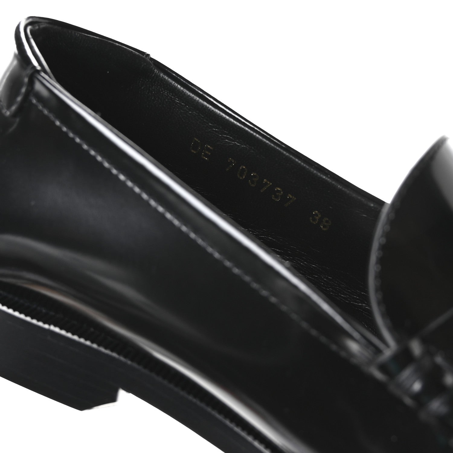 Saint Laurent Calfskin Penny Loafers 38 Black 8 of 8