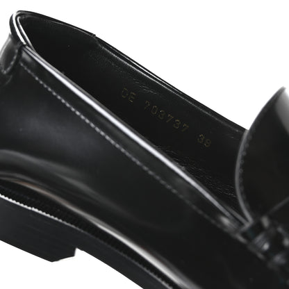 Saint Laurent Calfskin Penny Loafers 38 Black 8 of 8