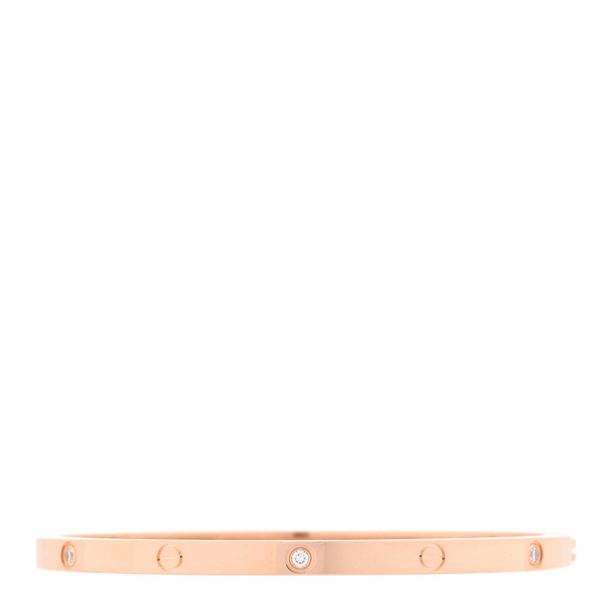 18K Pink Gold 6 Diamond Small LOVE Bracelet 16
