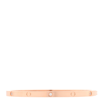 Cartier 18K Pink Gold 6 Diamond Small LOVE Bracelet 16 2 of 7
