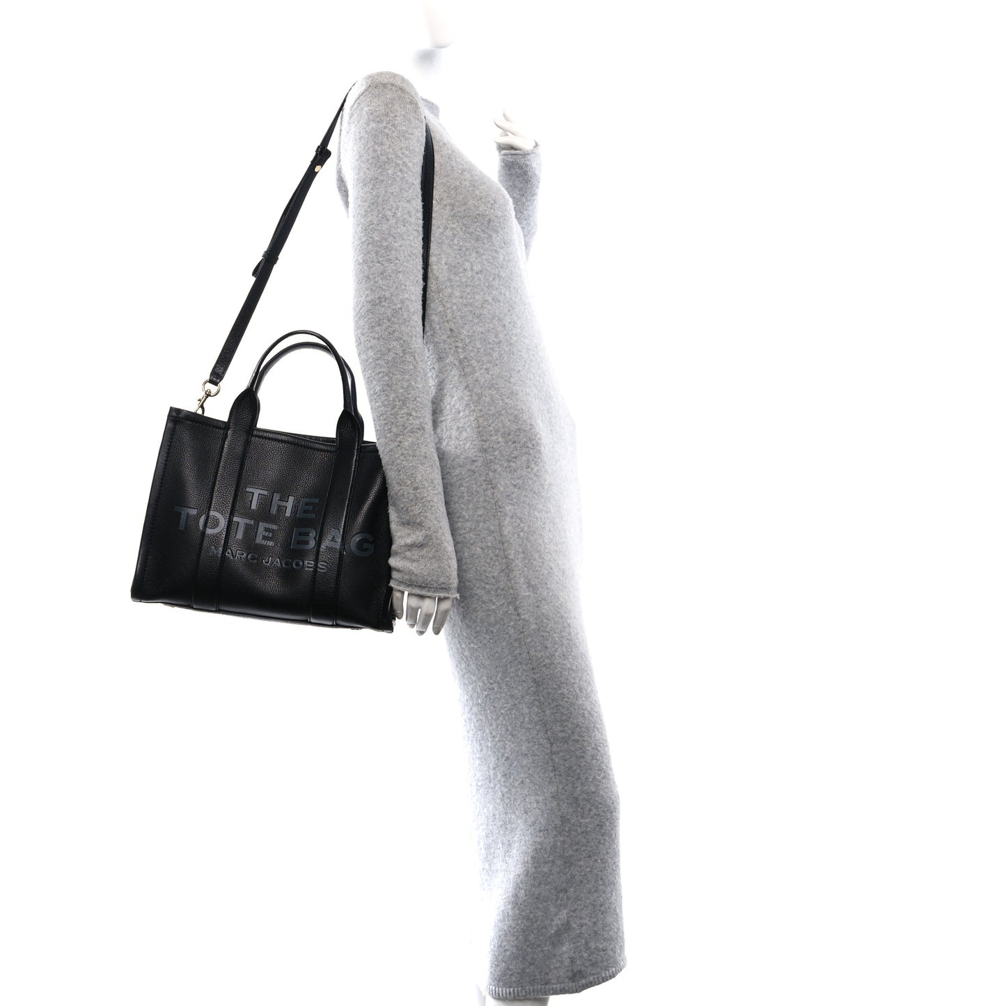 Grained Calfskin Medium The Tote Bag Black
