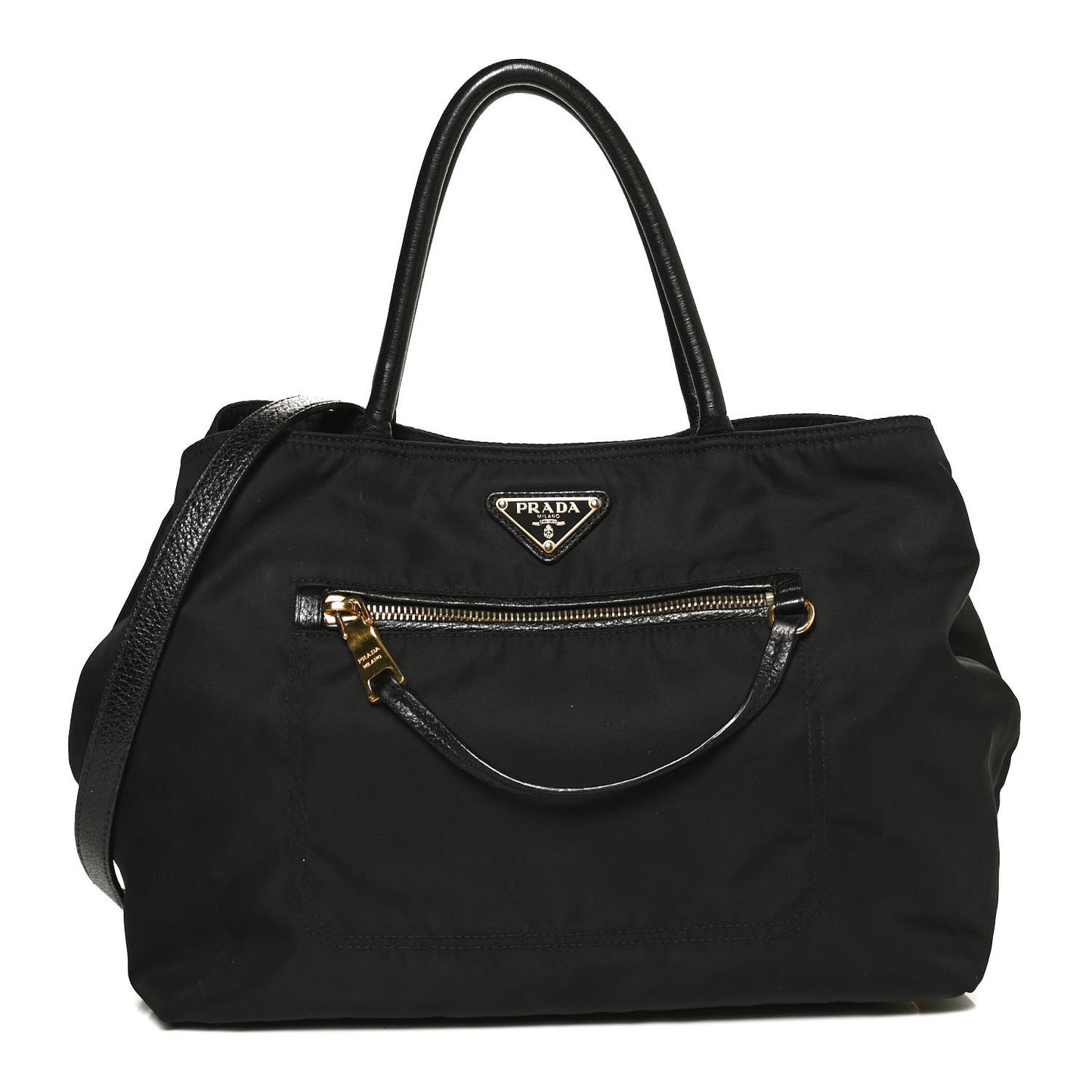 Tessuto Nylon Vitello Daino Tote Black