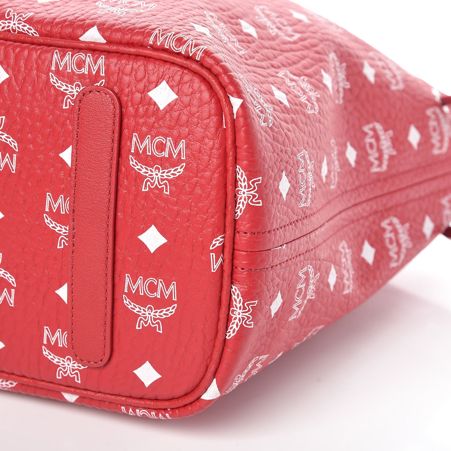 MCM Visetos Medium Reversible Shopper Tote Ruby Red 12 of 14