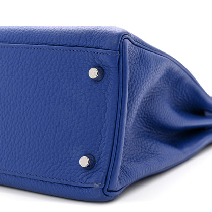 Hermes Taurillon Clemence Kelly Retourne 32 Bleu Electrique 10 of 11