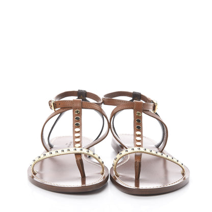 Louis Vuitton Monogram Wayside Flat Sandals 37.5 Gold 3 of 7