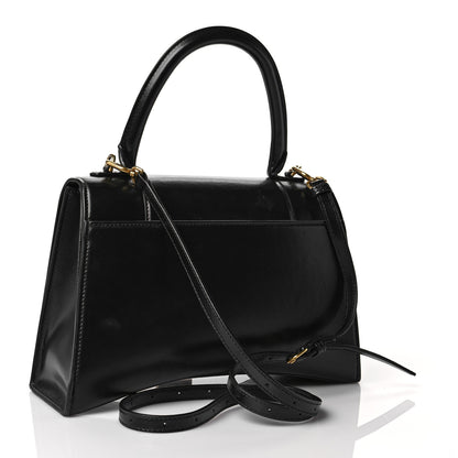 Balenciaga Shiny Box Calfskin Medium Hourglass Top Handle Bag Black 2 of 11