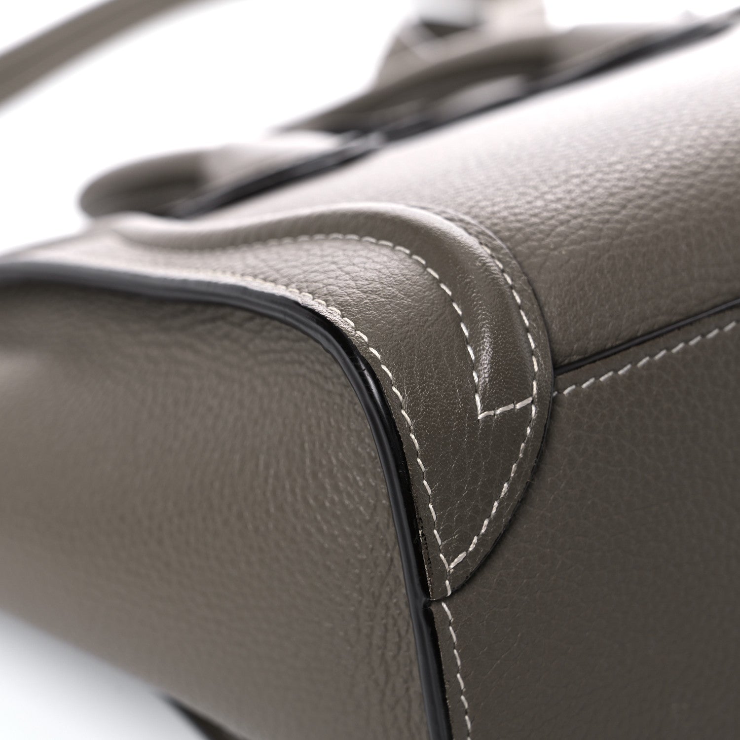 Celine Drummed Calfskin Nano Luggage Souris 10 of 18