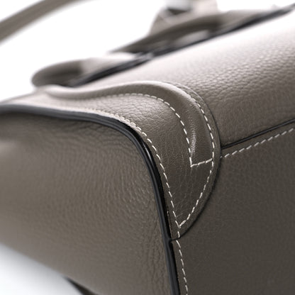 Celine Drummed Calfskin Nano Luggage Souris 10 of 18