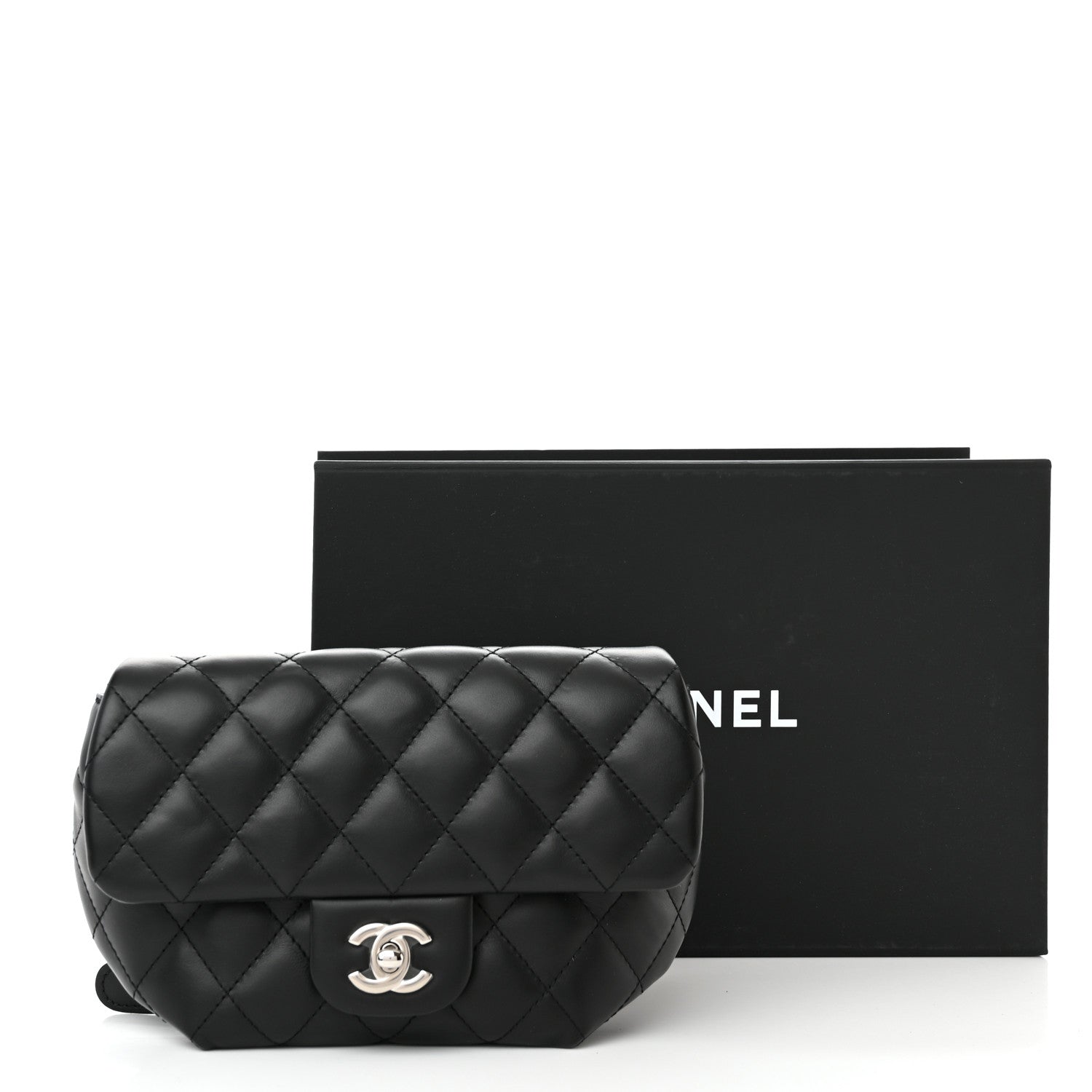 Chanel Calfskin Quilted CC Uniform Flap Belt Bag Black 11 of 11