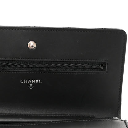 Chanel Patent Quilted Wallet On Chain WOC Black 13 of 17