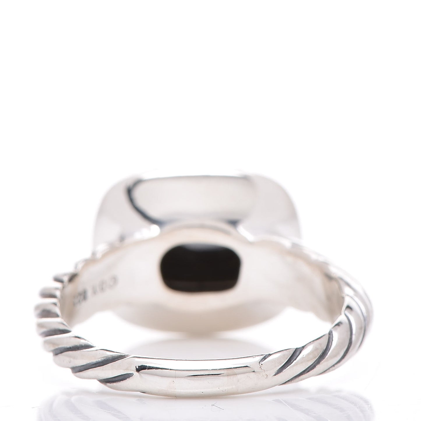 Sterling Silver Diamond Hematite 10mm Noblesse Ring 54 7