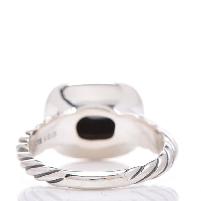 David Yurman Sterling Silver Diamond Hematite 10mm Noblesse Ring 54 7 4 of 5