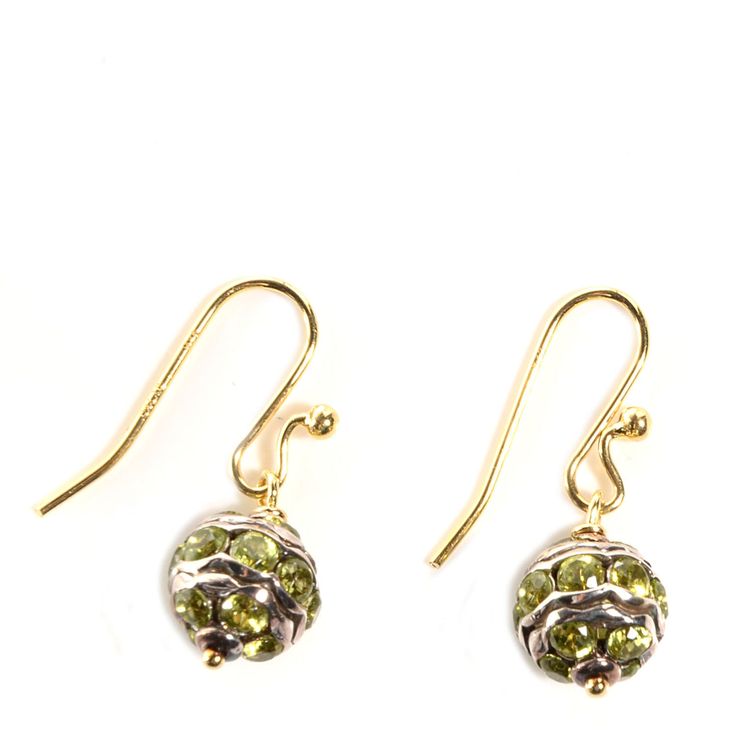 18k Gold 10mm Peridot Drop Earrings