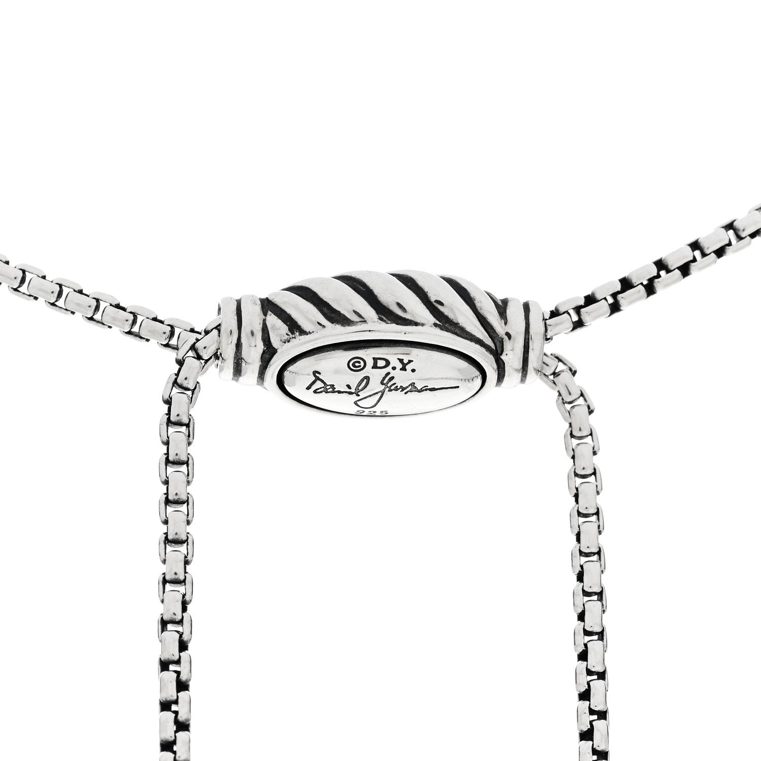 David Yurman Sterling Silver 14K Yellow Gold 28mm Crossover Pendant Necklace 5 of 5