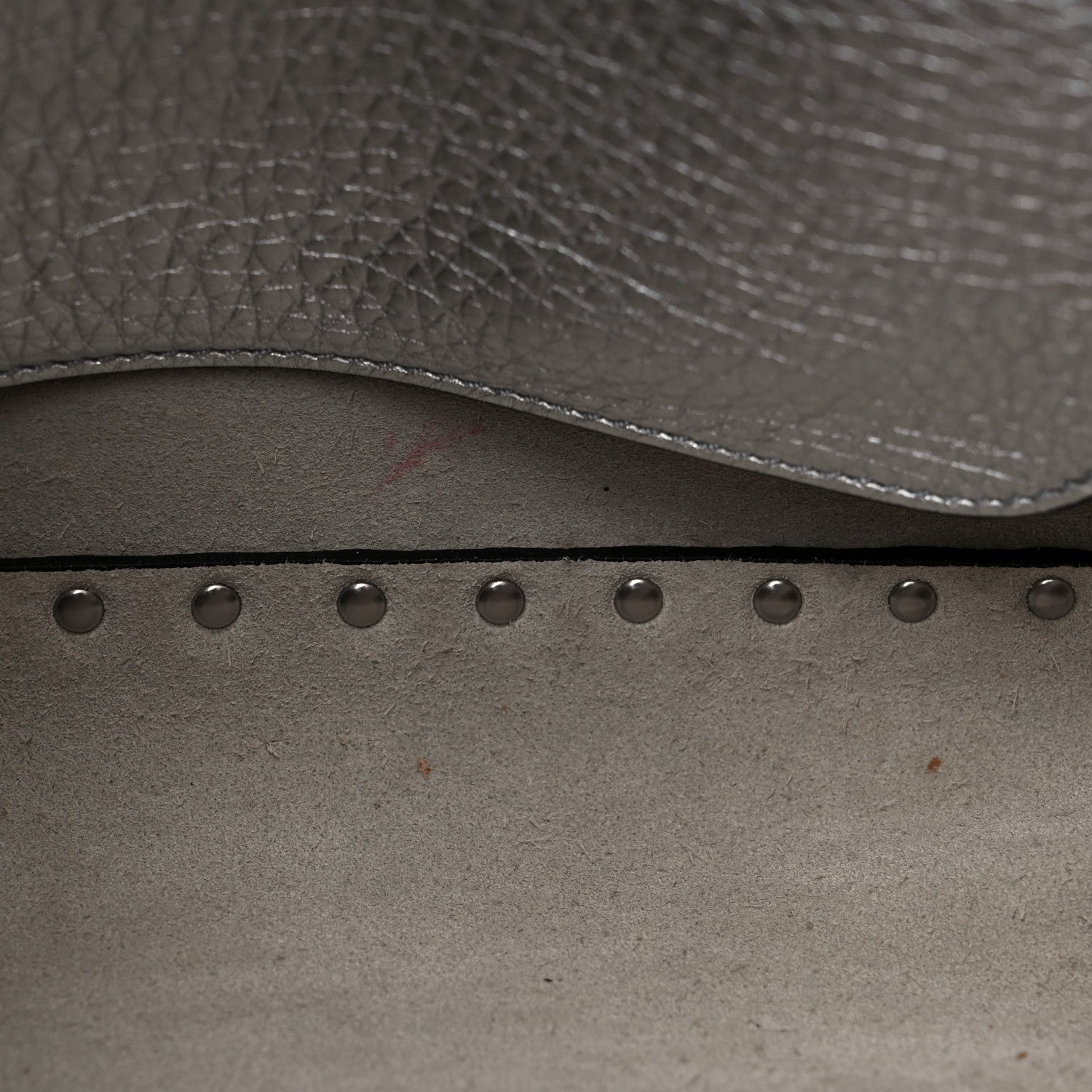 Valentino Garavani Metallic Pebbled Calfskin Small Rockstud Flip-Lock Messenger Bag Silver 9 of 12