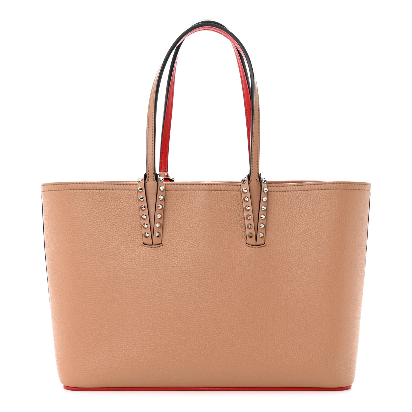 Calfskin Empire Spikes Small East West Cabata Tote Nude